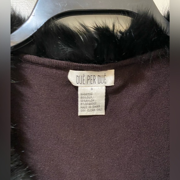 Due Per Due Cardigan Blouse Faux Fur Top Sweater S - Picture 4 of 8